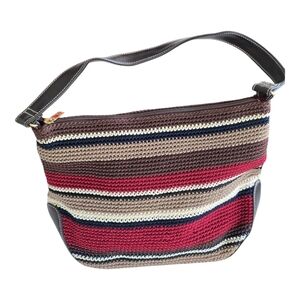 The Sak Shoulder Bag Women Brown Wine Crochet Hippie Bohemian Knit Large